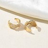 C-Shaped Brass Micro Pave Clear Cubic Zirconia Cuff Earrings EJEW-L316-01G-05-3