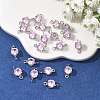 SHEGRACE Brass Pave Cubic Zirconia Flat Round Connector Charms XGRQ2O788-435B-P-4