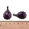 Natural Banded Agate Teardrop Pendants G-K363-01R-15-3