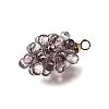 Grape Brass Acrylic Pendants OACR-R006-05G-01-3