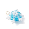 Glass Seed Beaded Snowflake Pendants PALLOY-MZ00815-03-3
