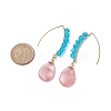 Glass & Synthetic Cherry Quartz Glass Teardrop Jewelry Set SJEW-JS01292-8