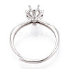 Rhodium Plated 925 Sterling Silver Micro Pave Cubic Zirconia Engagement Solitaire Ring Settings STER-T008-19P-3