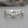 Hollow Out V-Shaped Heart Pattern Brass Finger Rings FS-WGACF43-02-1