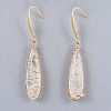 Natural Quartz Crystal Pendants Necklaces and Dangle Earrings Jewelry Sets SJEW-JS01026-7