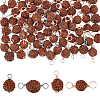 SUPERFINDINGS 80Pcs 4 Styles Round Natural Wood Pendants and Connector Charms FIND-FH0007-65-1