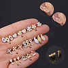 Brass Micro Pave Clear Cubic Zirconia Cartilage Earrings WGF4DCF-16-1