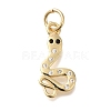 Brass Micro Pave Cubic Zirconia Pendants KK-Q001-14G-1