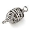 Brass Micro Pave Clear Cubic Zirconia Hollow Oval Connector Charms KK-A230-05B-P-2