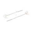 Anti-Tarnish 999 Fine Silver Chain Tassel Earring Thread for Girl Women EJEW-I260-40P-3