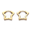 304 Stainless Steel Star Huggie Hoop Earrings STAS-J033-07G-1