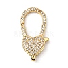 Brass Clear Cubic Zirconia Lobster Claw Clasps KK-Z078-46C-G-1
