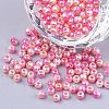 Rainbow ABS Plastic Imitation Pearl Beads X-OACR-Q174-6mm-04-1