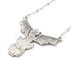 Alloy Skull with Bat Pendant Necklace LS-NJEW-G056-02AS-2