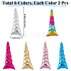 12Pcs 6 Colors Cloth Unicorn Horn Headdress Findings FIND-GF0007-39-2