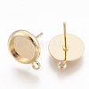 Brass Stud Earring Settings KK-S345-021G-2