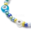 Lampwork Evil Eye & Glass Seed Beaded Necklace Stretch Bracelet SJEW-JS01246-10