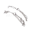 304 Stainless Steel Paperclip & Figaro Chain Bracelets for Women BJEW-JB12445-03-5