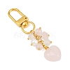 Natural Rose Quartz Pendant Decorations HJEW-JM04150-01-5