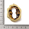 Leopard Print Brass Resin Pendants KK-A296-53C-G-3