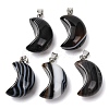 Natural Banded Agate Pendants G-F820-02L-15-1