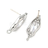 Nuggets Brass Micro Pave Clear Cubic Zirconia Stud Earring Findings KK-D386-18P-2
