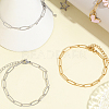 10Pcs 2 Colors 304 Stainless Steel Paperclip Chain Bracelets BJEW-BBC0001-21-7