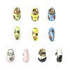 10Pcs 5 Colors Handmade Printed Porcelain Beads PORC-CJ0001-33-1