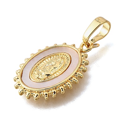 Brass Shell Pendants KK-D328-01G-A-1