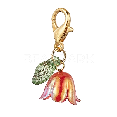 Lily Acrylic Pendant Decorations HJEW-JM01890-02-1