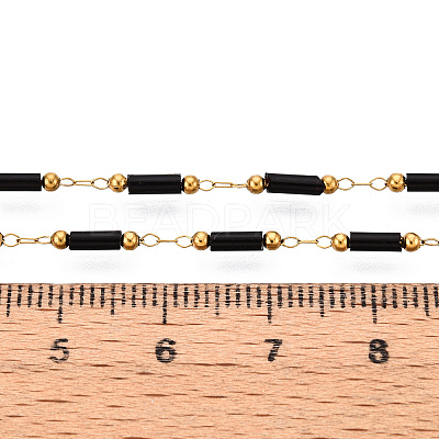 Handmade Seed Beads Column Link Chains CHS-T006-33G-1