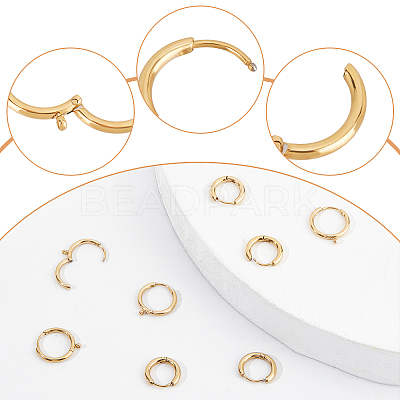 4 Pairs 2 Style 304 Stainless Steel & 316 Surgical Stainless Steel Huggie Hoop Earring STAS-BBC0001-08-1