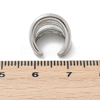 304 Stainless Steel Two-layer C-Shaped Cuff Earrings EJEW-M073-10PG-02-1