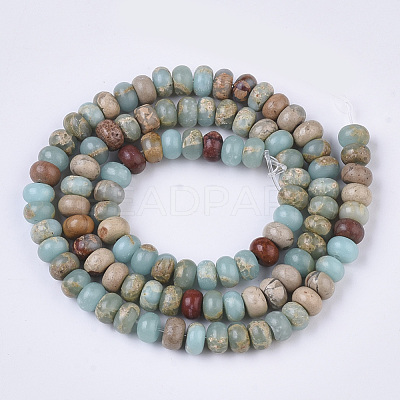 Natural Aqua Terra Jasper Beads Strands G-S366-013B-1