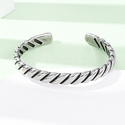 Retro 316 Surgical Stainless Steel Cuff Bangles BJEW-C142-05AS-1