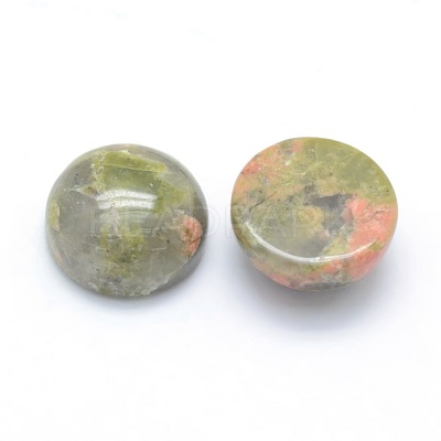 Natural Unakite Cabochons G-P393-R31-8mm-1