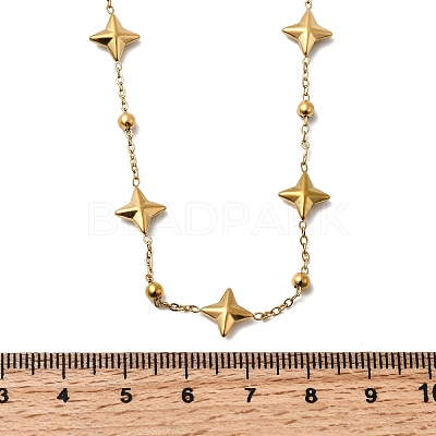 304 Stainless Steel Star Link Chain Necklaces for Women NJEW-G181-07G-1