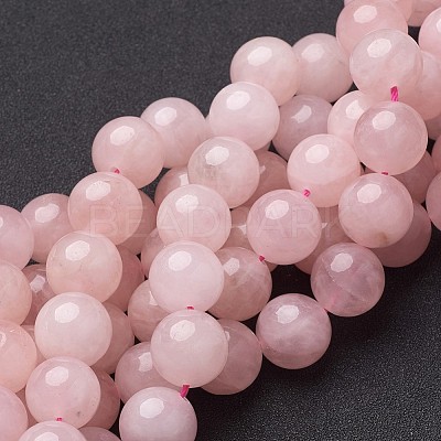 Natural Rose Quartz Beads Strands X-GSR14mmC034-1