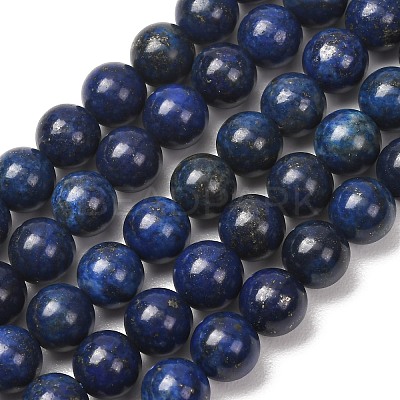 Round Dyed & Natural Lapis Lazuli Gemstone Bead Strands G-J333-05-8mm-1