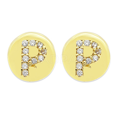 Brass Micro Pave Clear Cubic Zirconia Beads KK-T030-LA843-PX3-1