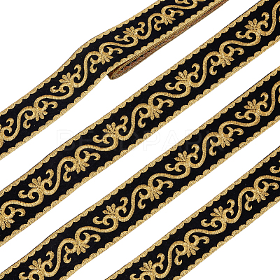 Ethnic Style Floral Pattern Embroidery Polyester Ribbons OCOR-WH0104-44A-1