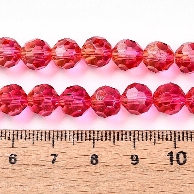 Baking Paint Transparent Glass Beads Strands DGLA-A035-T8mm-A02-1