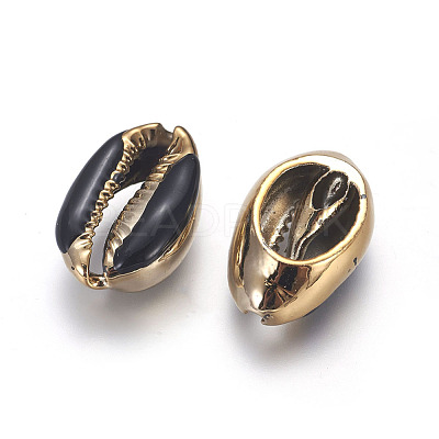Electroplated Cowrie Shell Beads BSHE-G019-01G-F-1