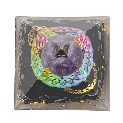 Resin Orgonite Pyramid Display Decorations G-PW0004-55K-1