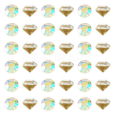 1 Bag Pointed Back Glass Rhinestone Cabochons RGLA-TADJ0001-01A-07-1