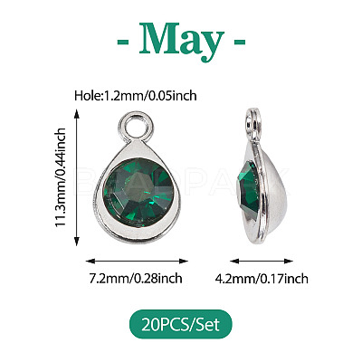20Pcs Faceted Glass Charms RGLA-TADJ0001-01H-1