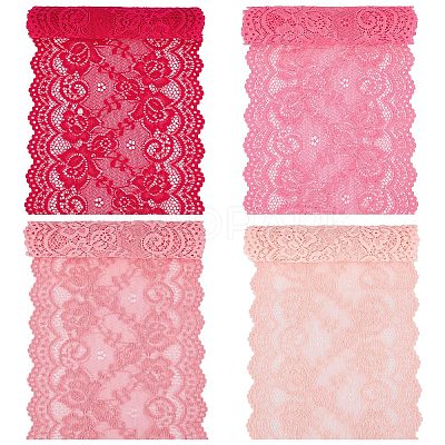 4 Yards 4 Colors Flower Wavy Edge Lace Trim OCOR-GF0002-59-1