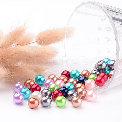 Colorful Round Acrylic Pearl Beads X-PACR-10D-M-1