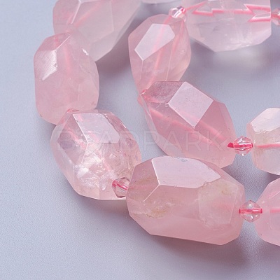 Natural Rose Quartz Beads Strands G-P434-40-1