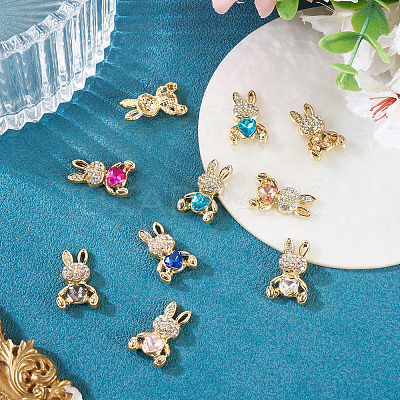 10Pcs UV Plating Alloy Pendants ALRI-TADJ0001-03-1